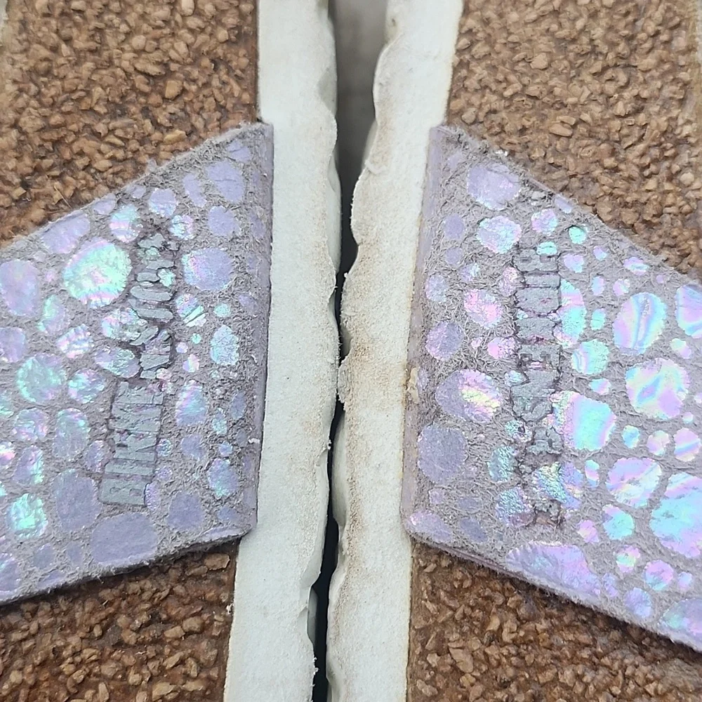 Birkenstock Mayari Lilac Snake Embossed Sandals 7.5 or 38 - Picture 8 of 10
